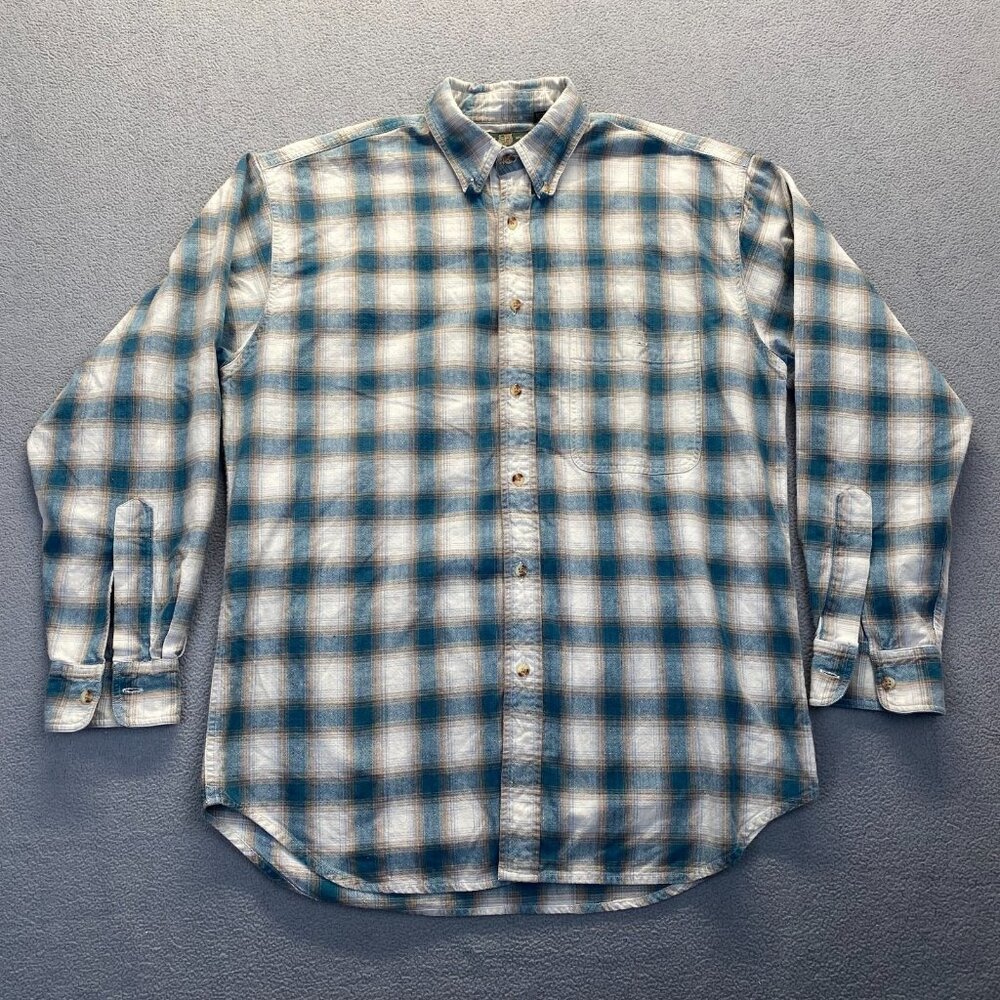 ORVIS Active Fit‎ Dress Shirt Plaid Long Sleeve Front Pocket Mens Size M,Cotton